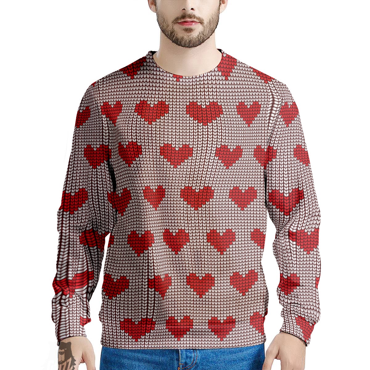 Heart Valentine's Day Print Pattern Men's Sweatshirt-grizzshop