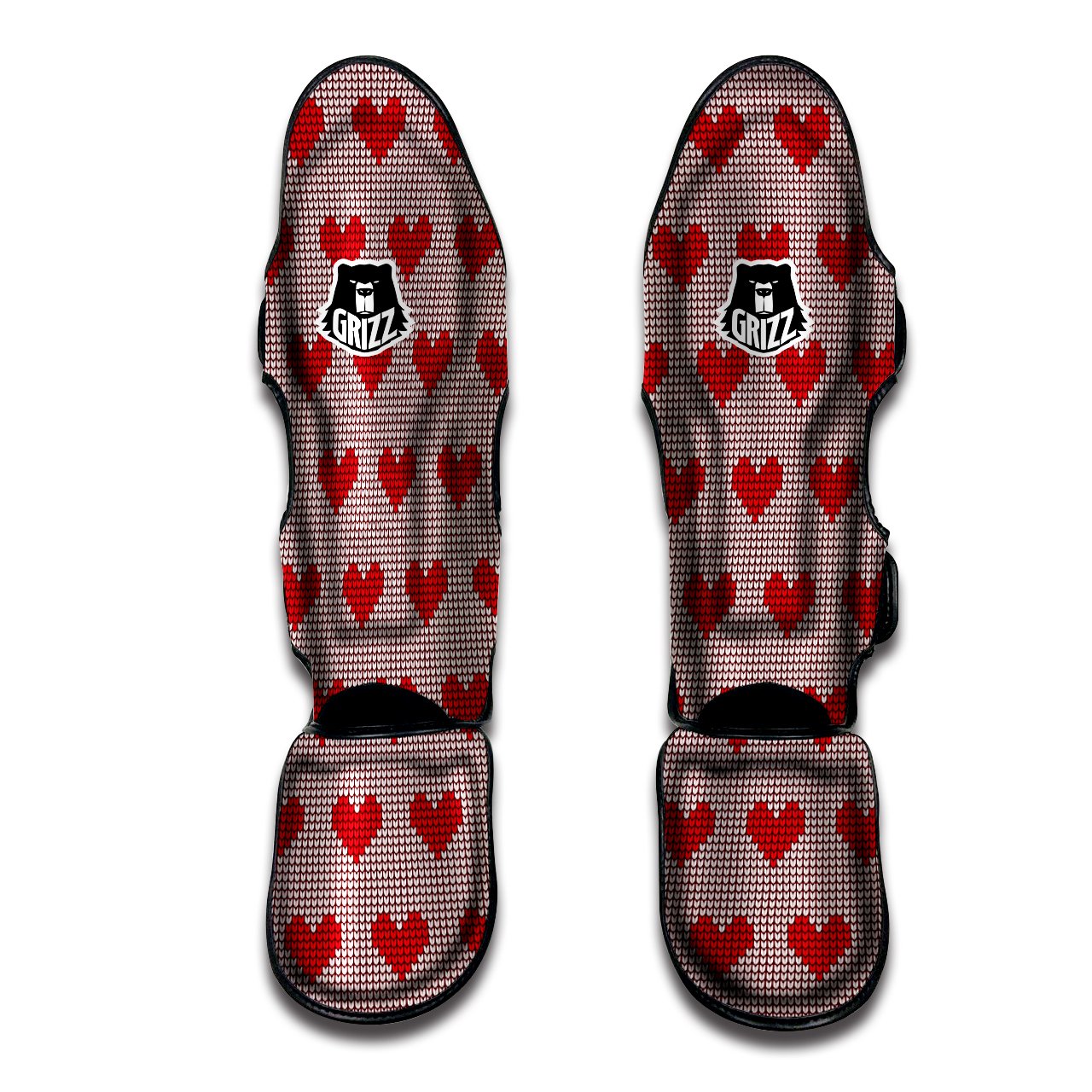 Heart Valentine's Day Print Pattern Muay Thai Shin Guards-grizzshop