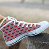 Heart Valentine's Day Print Pattern White High Top Shoes-grizzshop