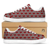 Heart Valentine's Day Print Pattern White Low Top Sneakers-grizzshop