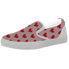 Heart Valentine's Day Print Pattern White Slip On Shoes-grizzshop