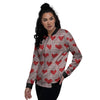 Heart Valentine's Day Print Pattern Women's Bomber Jacket-grizzshop