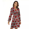 Heart Valentine's Day Print Pattern Women's Robe-grizzshop