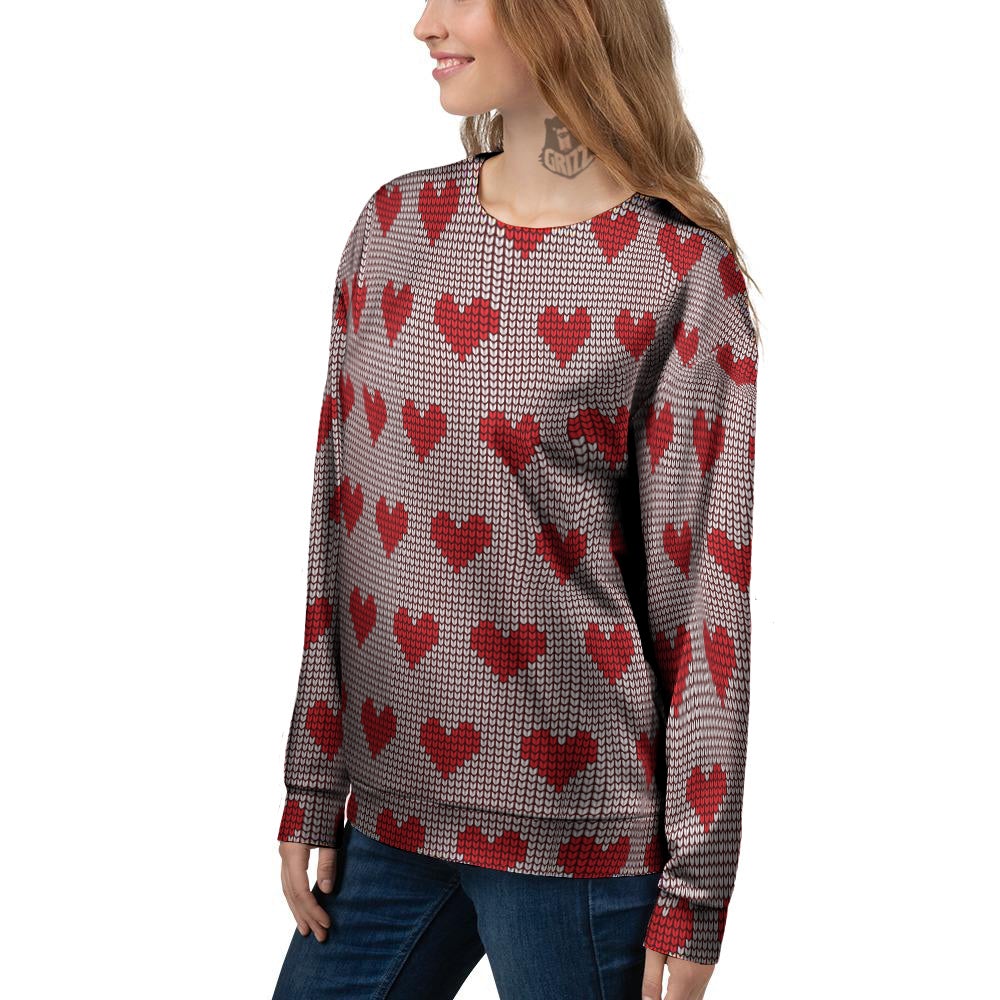 Heart Valentine's Day Print Pattern Women's Sweatshirt-grizzshop