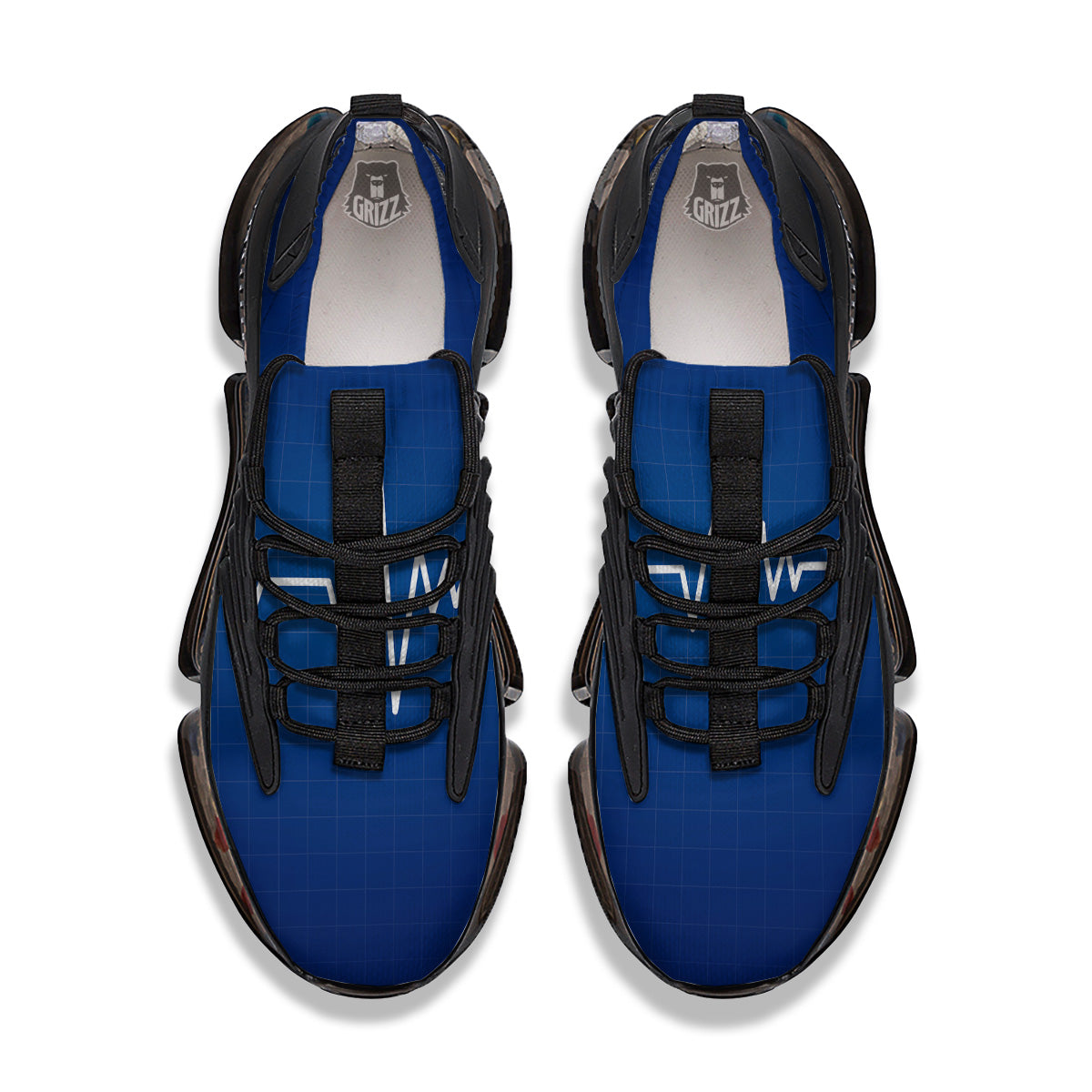 Heartbeat Blue Print Black Gym Shoes-grizzshop