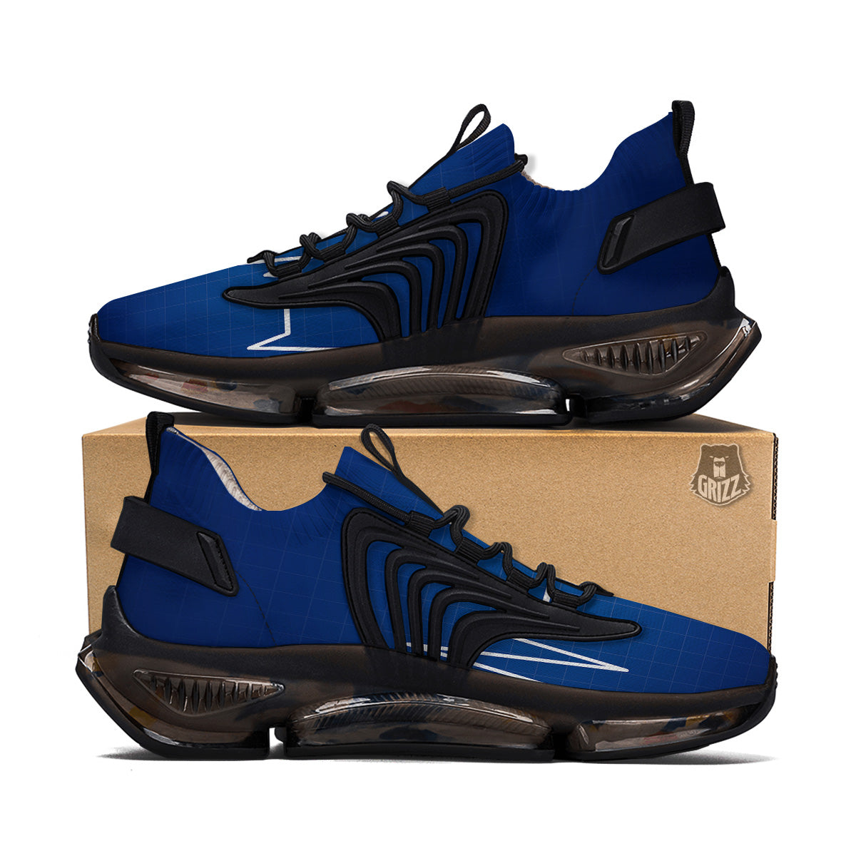 Heartbeat Blue Print Black Gym Shoes-grizzshop