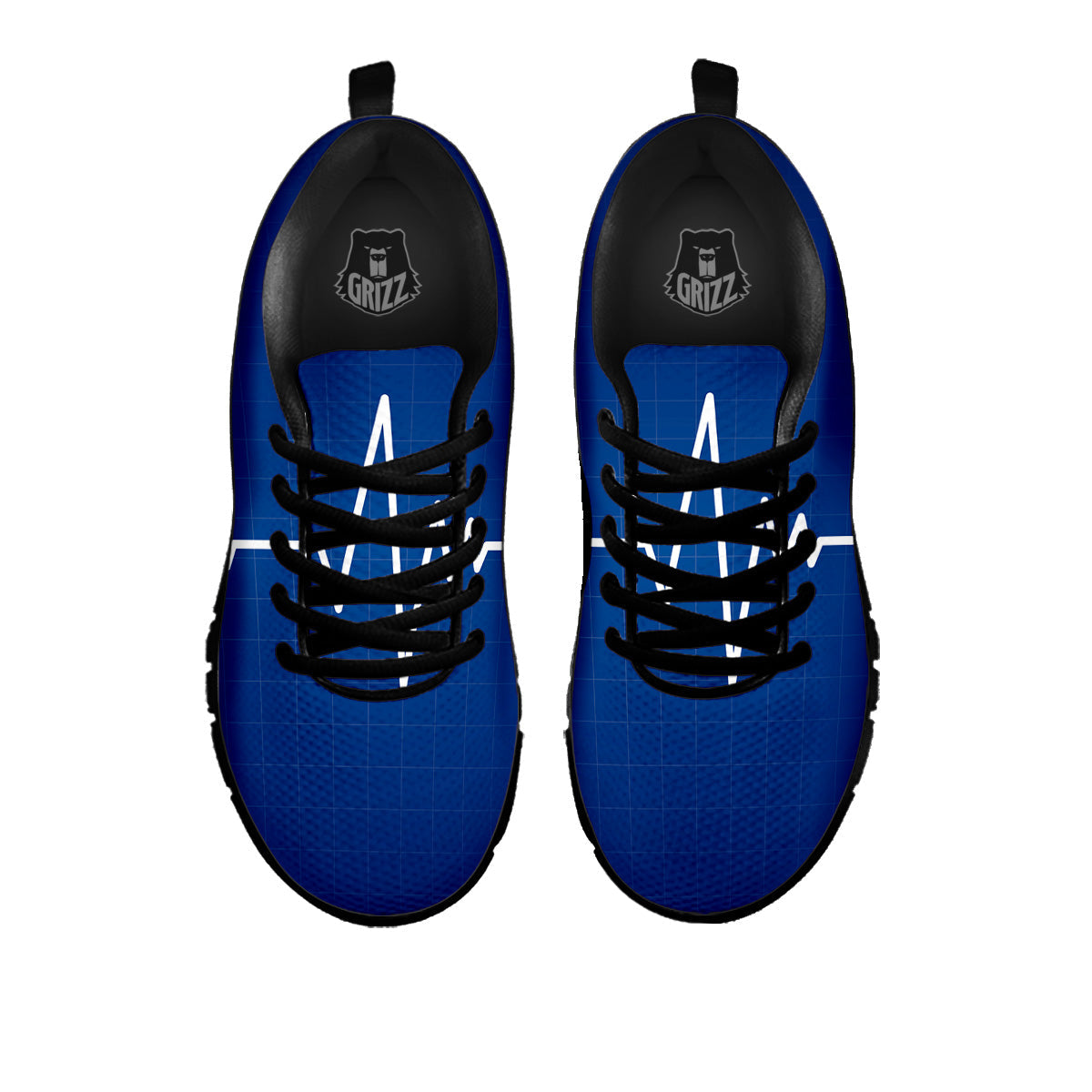 Heartbeat Blue Print Black Sneaker-grizzshop
