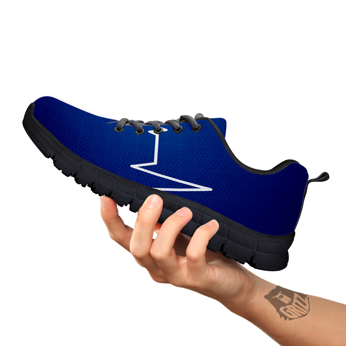 Heartbeat Blue Print Black Sneaker-grizzshop