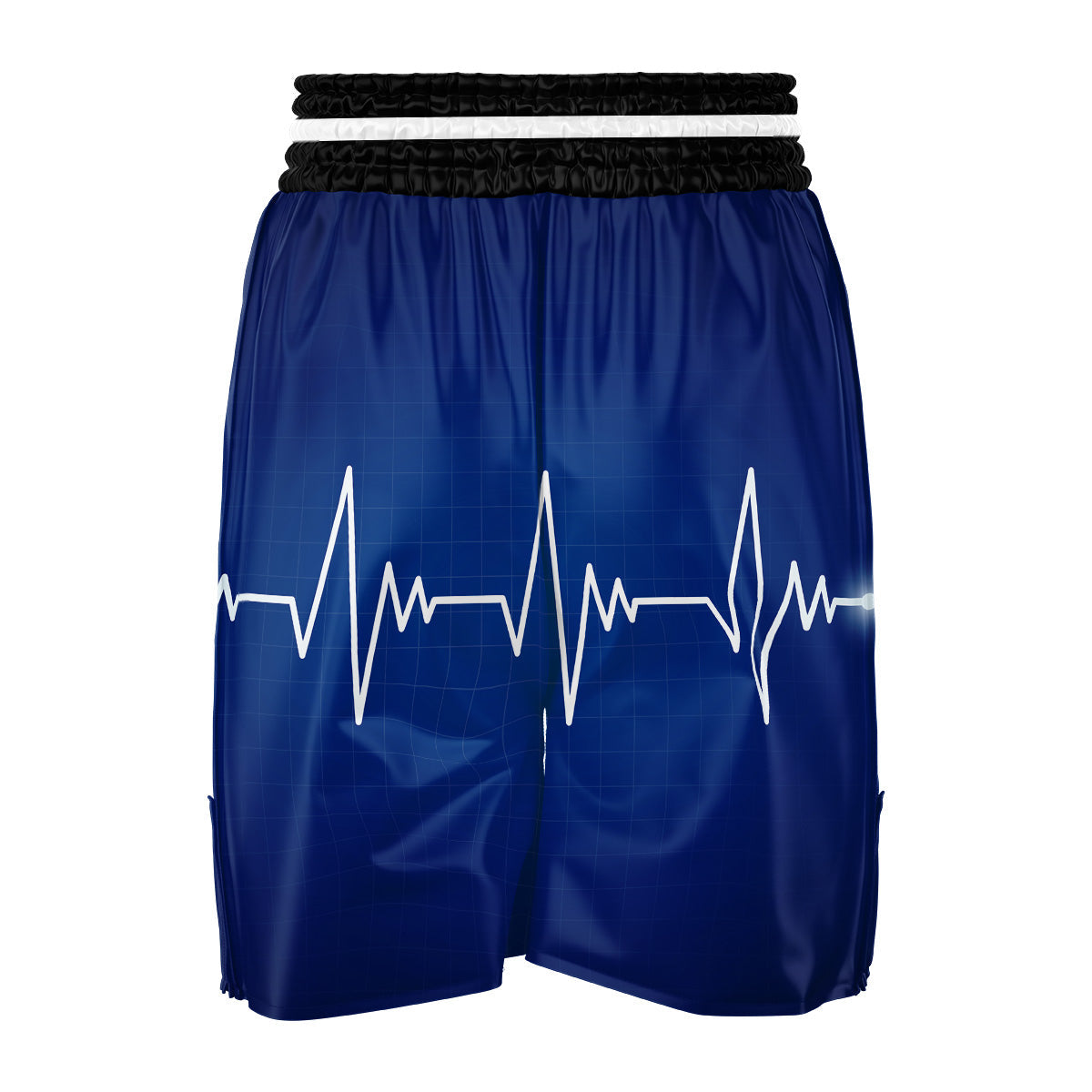 Heartbeat Blue Print Boxing Shorts-grizzshop