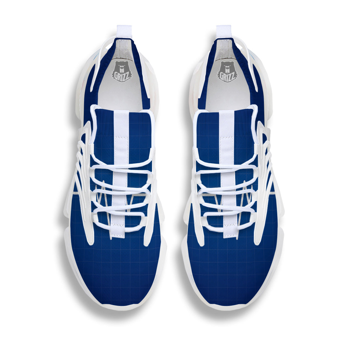 Heartbeat Blue Print White Gym Shoes-grizzshop
