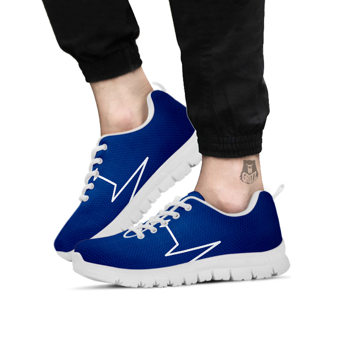 Heartbeat Blue Print White Sneaker-grizzshop