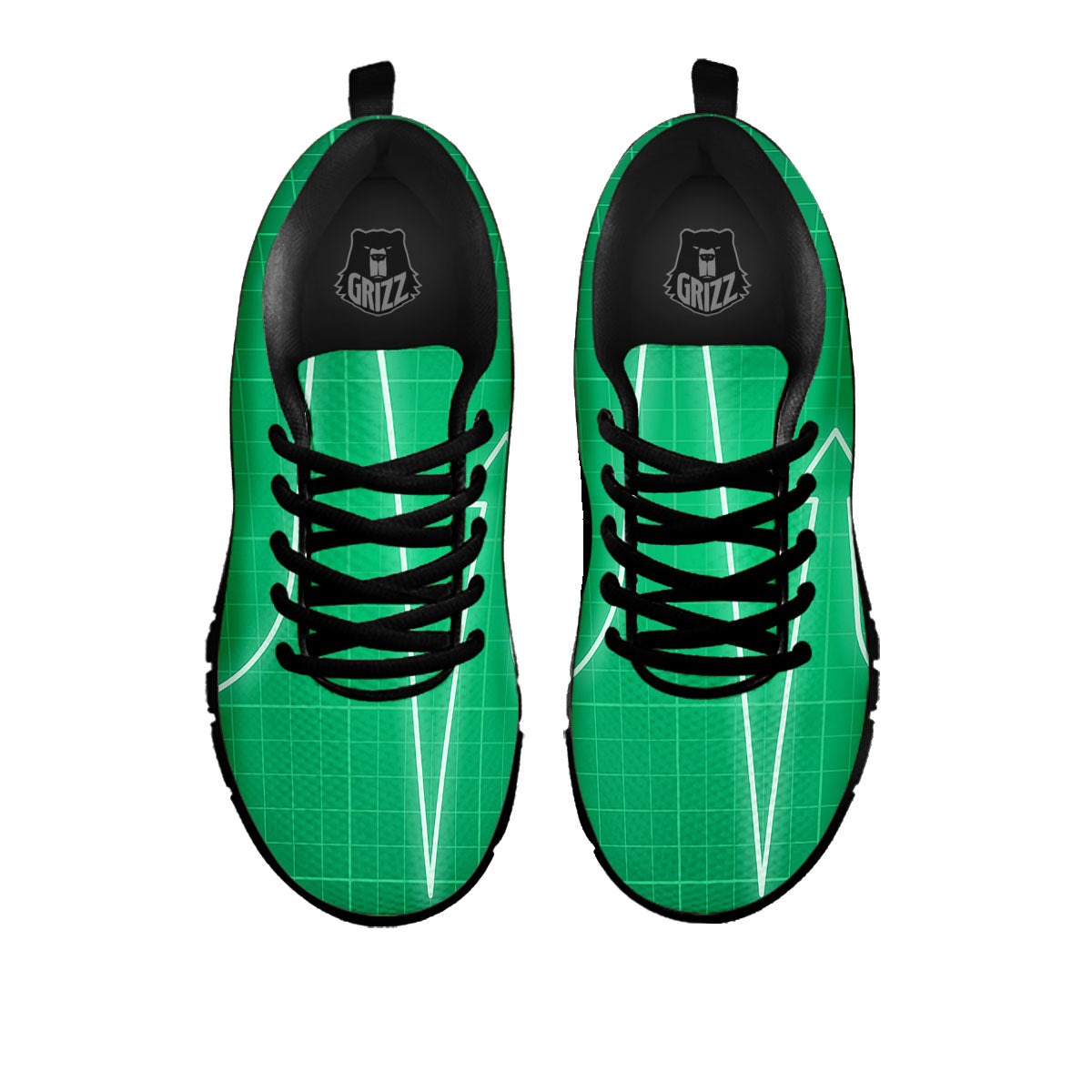 Heartbeat Green Print Black Sneaker-grizzshop