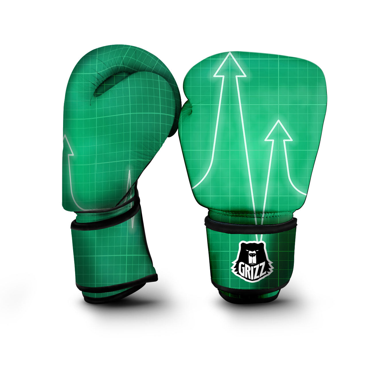 Heartbeat Green Print Boxing Gloves-grizzshop