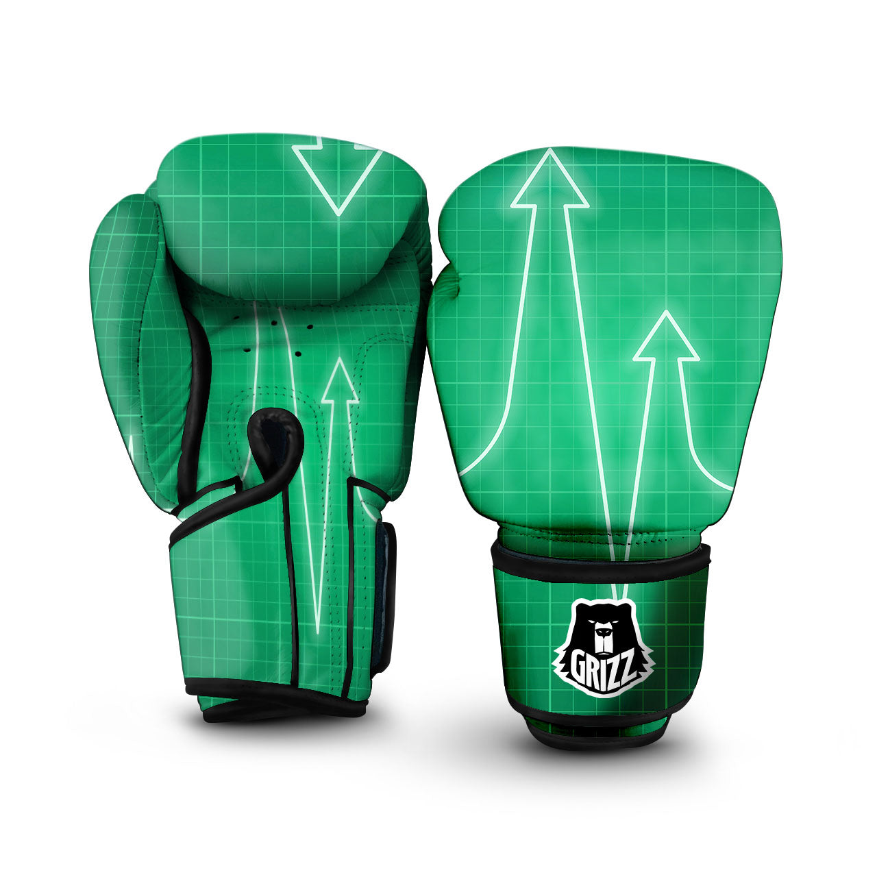 Heartbeat Green Print Boxing Gloves-grizzshop