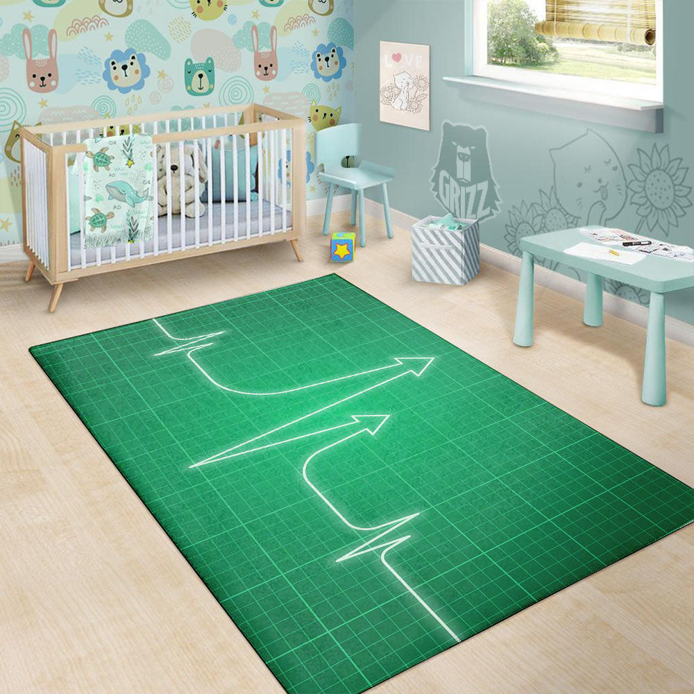 Heartbeat Green Print Floor Mat-grizzshop