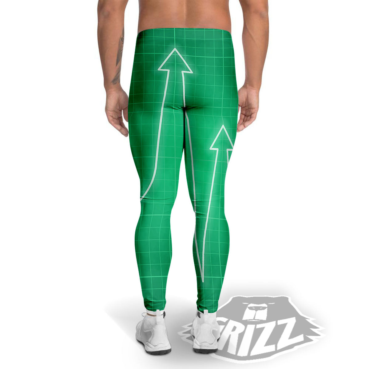 Heartbeat Green Print Men's Leggings-grizzshop