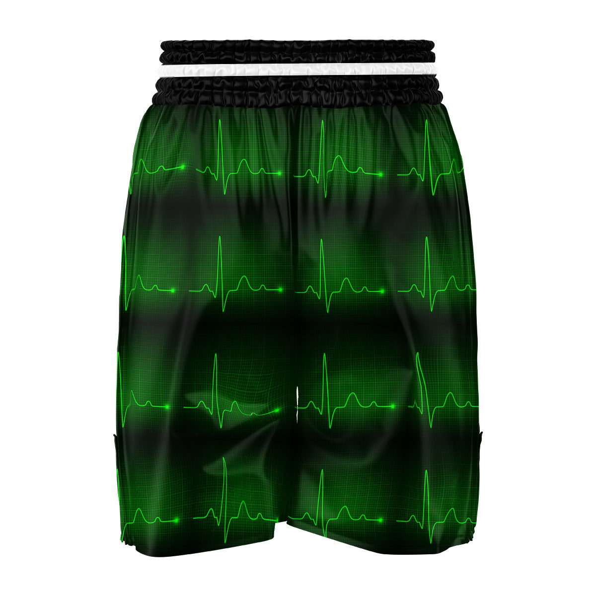 Heartbeat Green Print Pattern Boxing Shorts-grizzshop