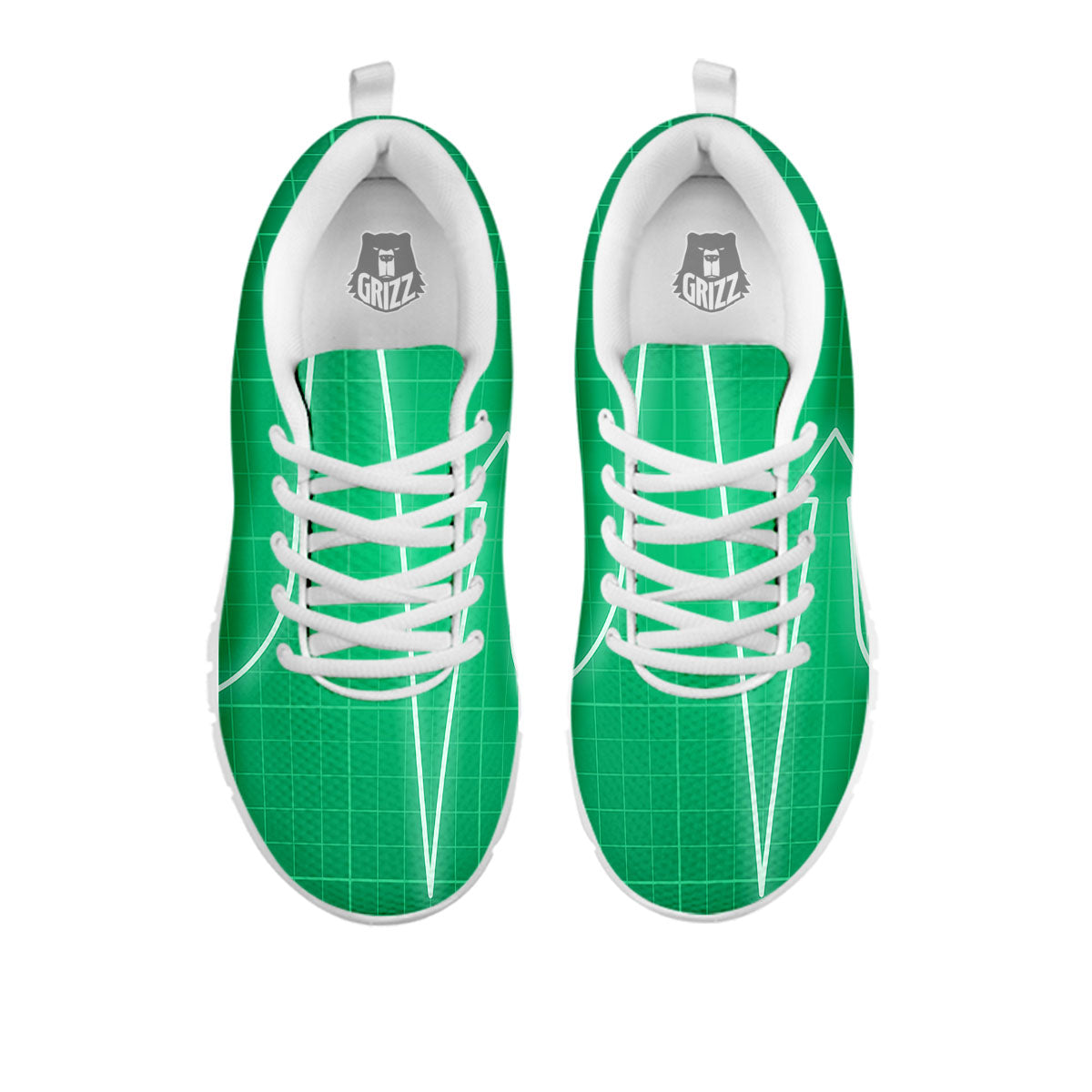 Heartbeat Green Print White Sneaker-grizzshop