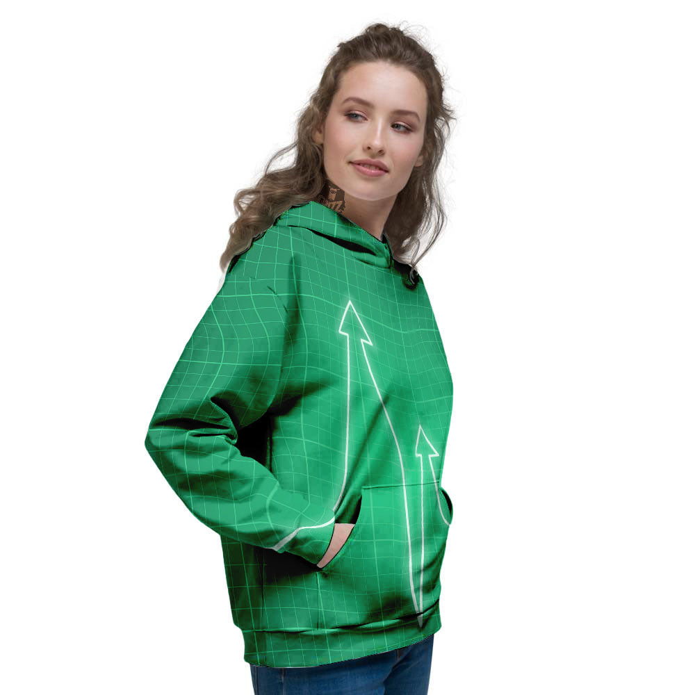 Heartbeat Green Print Women's Hoodie-grizzshop