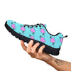 Heartbeat Pink Print Pattern Black Sneaker-grizzshop