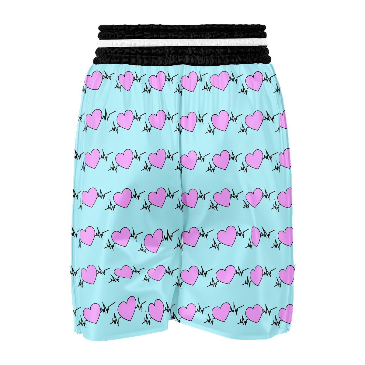 Heartbeat Pink Print Pattern Boxing Shorts-grizzshop