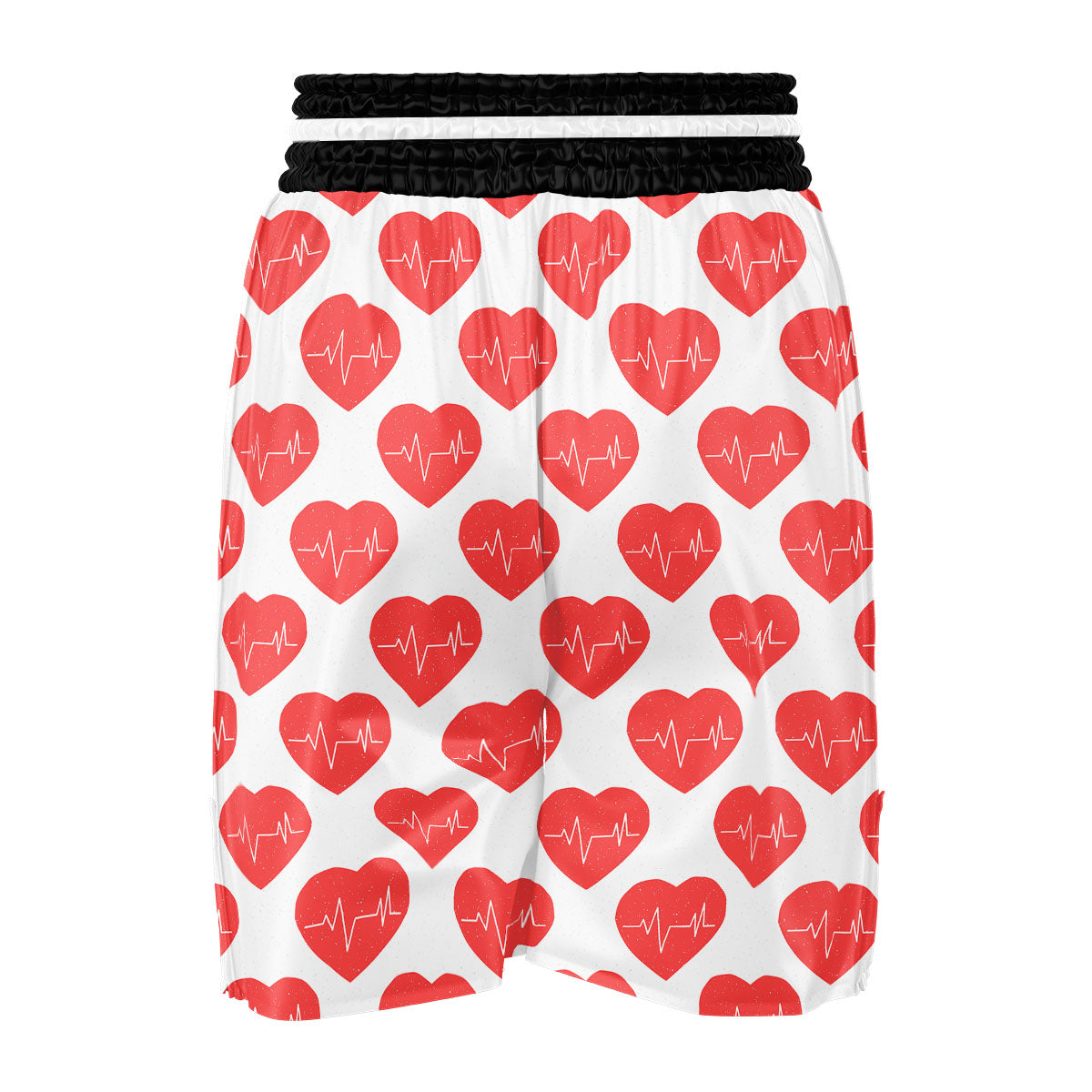 Heartbeat Red Print Pattern Boxing Shorts-grizzshop