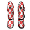 Heartbeat Red Print Pattern Muay Thai Shin Guards-grizzshop