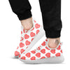 Heartbeat Red Print Pattern White Athletic Shoes-grizzshop