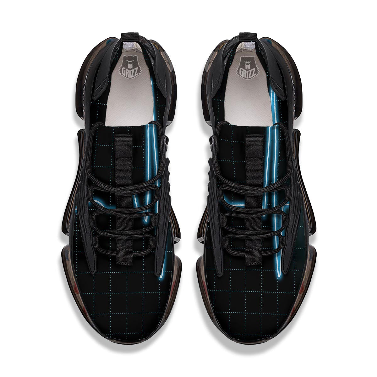 Heartbeat Teal Print Black Gym Shoes-grizzshop