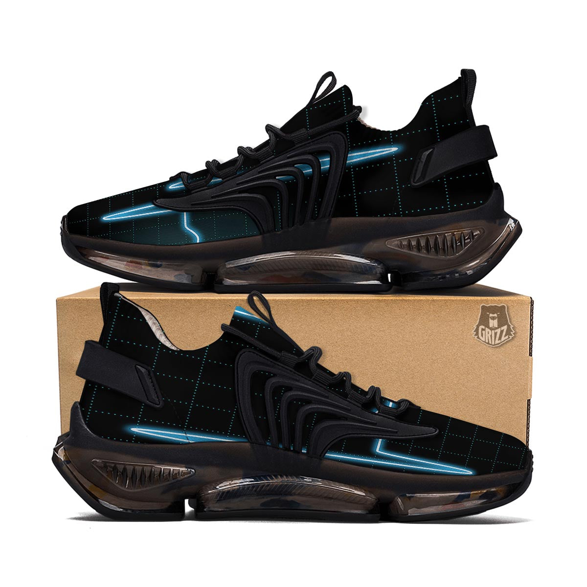 Heartbeat Teal Print Black Gym Shoes-grizzshop