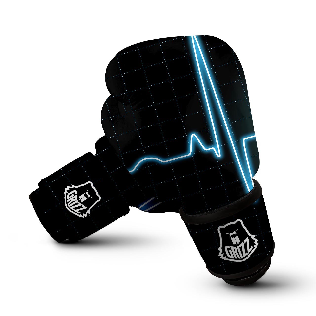 Heartbeat Teal Print Boxing Gloves-grizzshop