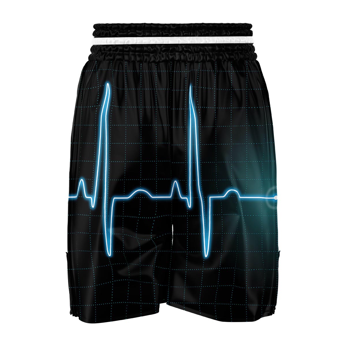 Heartbeat Teal Print Boxing Shorts-grizzshop