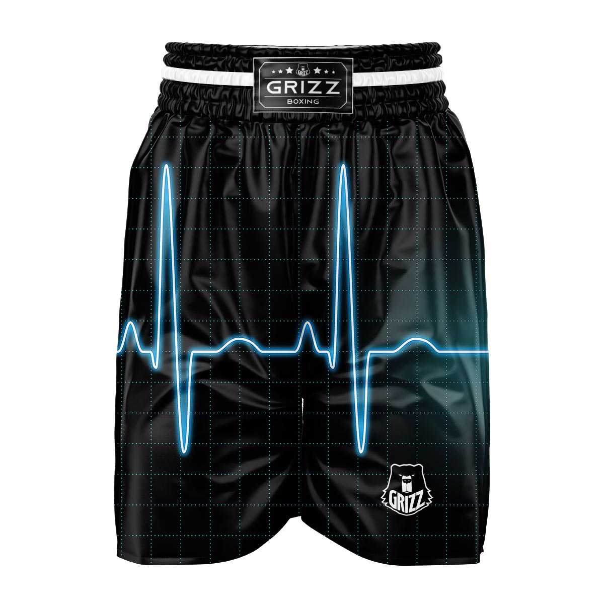 Heartbeat Teal Print Boxing Shorts-grizzshop