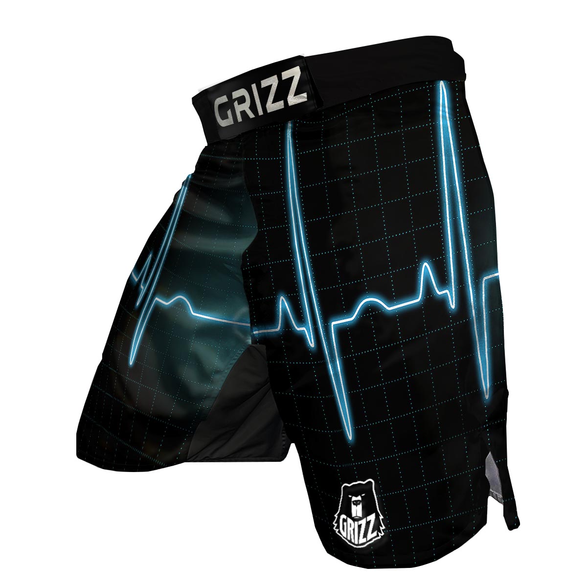 Heartbeat Teal Print MMA Shorts-grizzshop