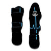 Heartbeat Teal Print Muay Thai Shin Guards-grizzshop