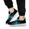 Heartbeat Teal Print White Athletic Shoes-grizzshop