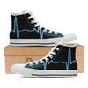 Heartbeat Teal Print White High Top Shoes-grizzshop