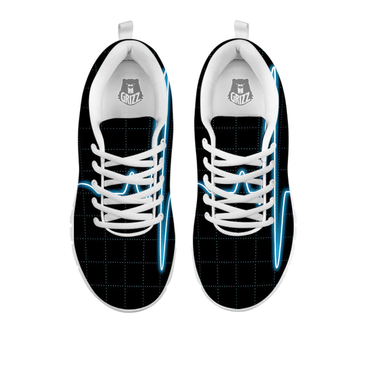 Heartbeat Teal Print White Sneaker-grizzshop
