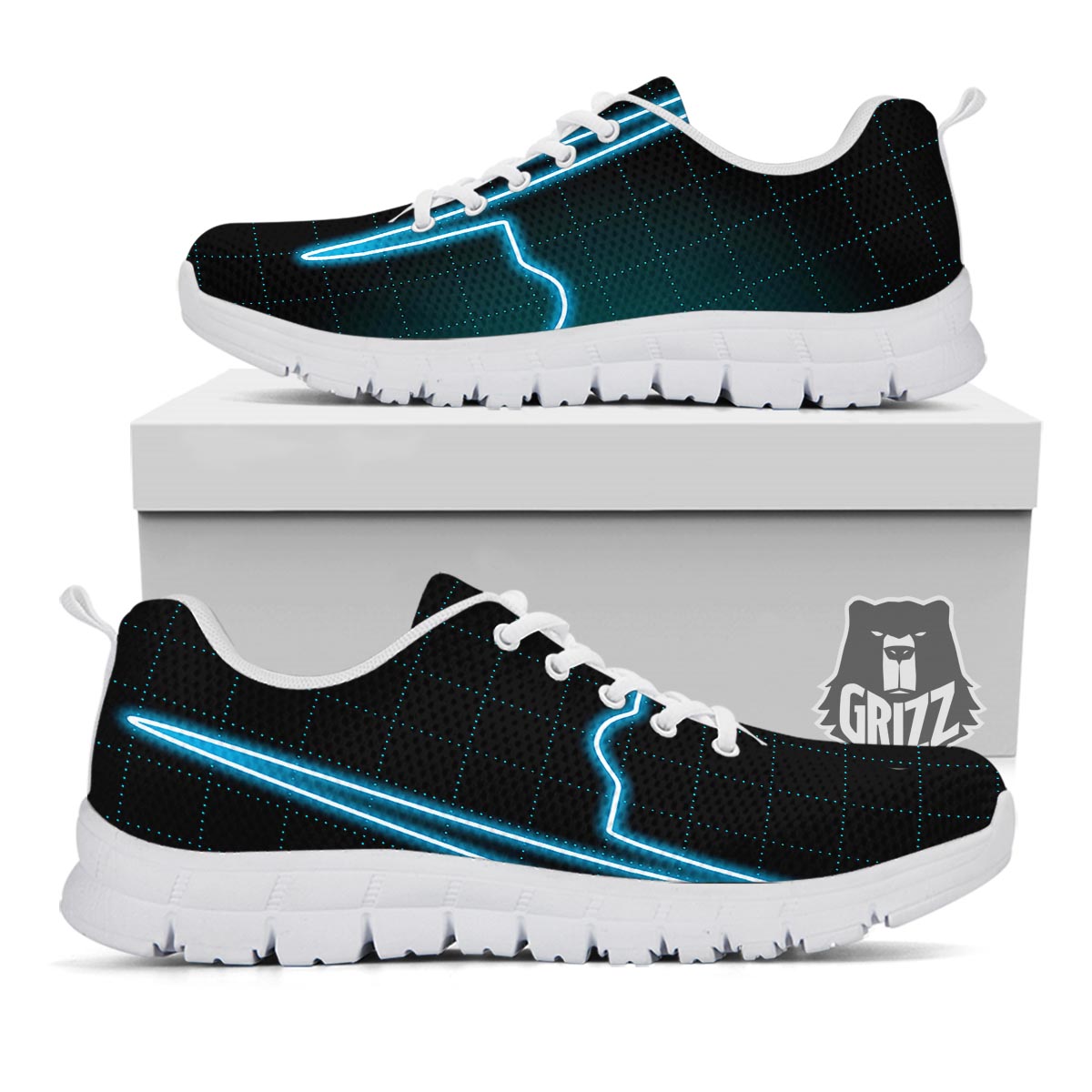 Heartbeat Teal Print White Sneaker-grizzshop
