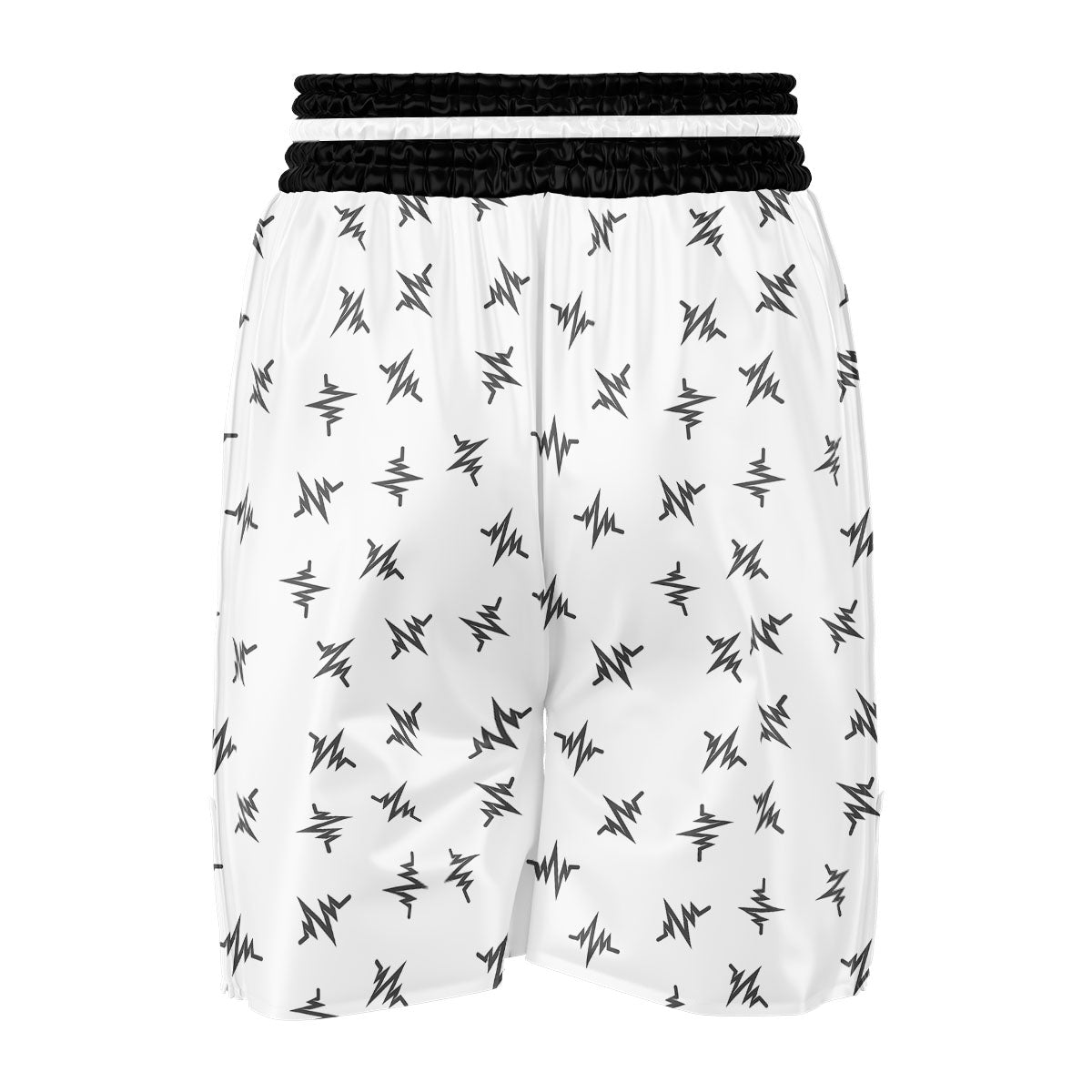 Heartbeat White And Black Print Pattern Boxing Shorts-grizzshop