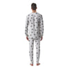 Heartbeat White And Black Print Pattern Men's Pajamas-grizzshop