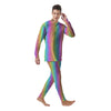 Hearts Rainbow Leopard Print Pattern Men's Pajamas-grizzshop