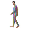 Hearts Rainbow Leopard Print Pattern Men's Pajamas-grizzshop