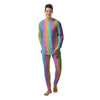 Hearts Rainbow Leopard Print Pattern Men's Pajamas-grizzshop