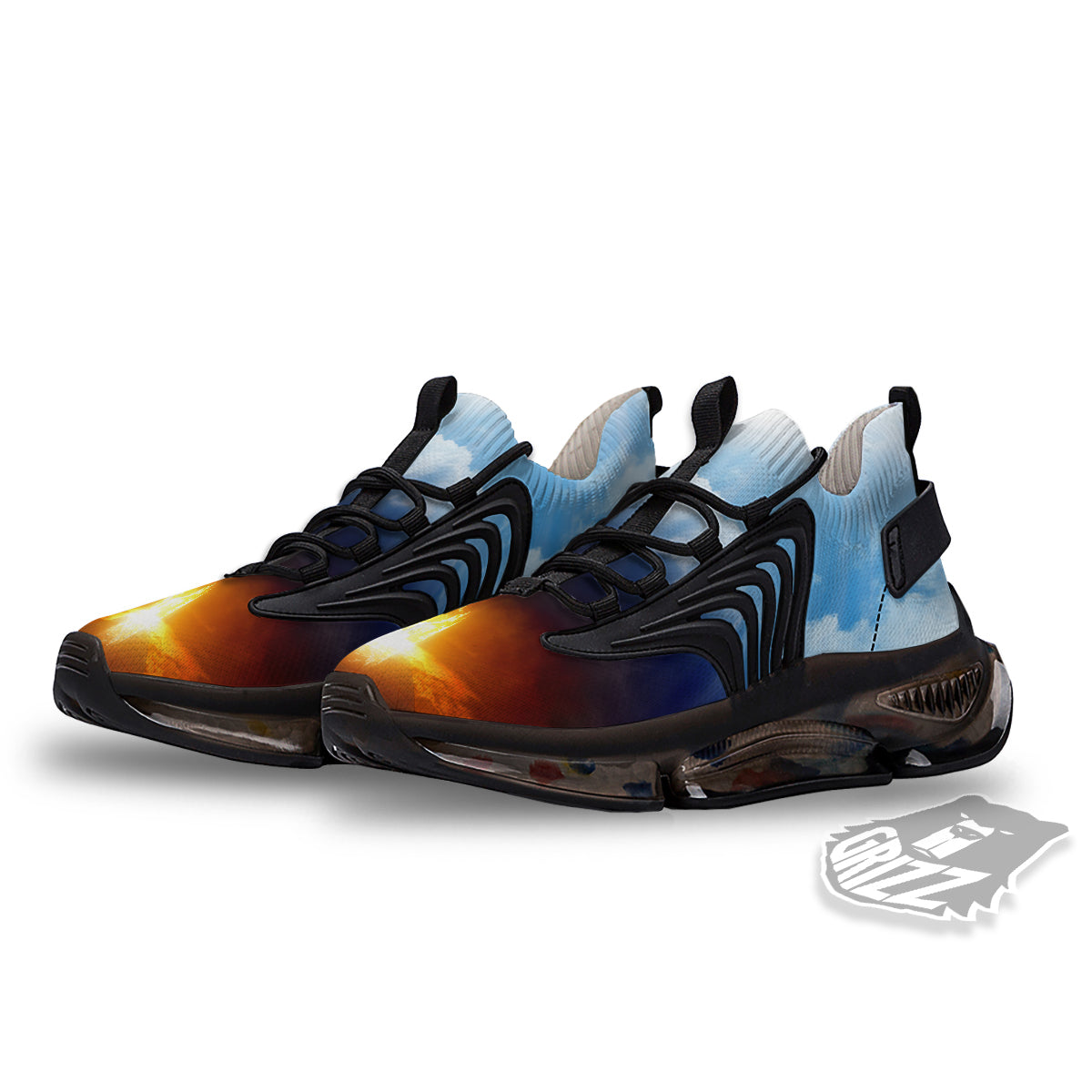 Heaven And Hell Print Black Gym Shoes-grizzshop