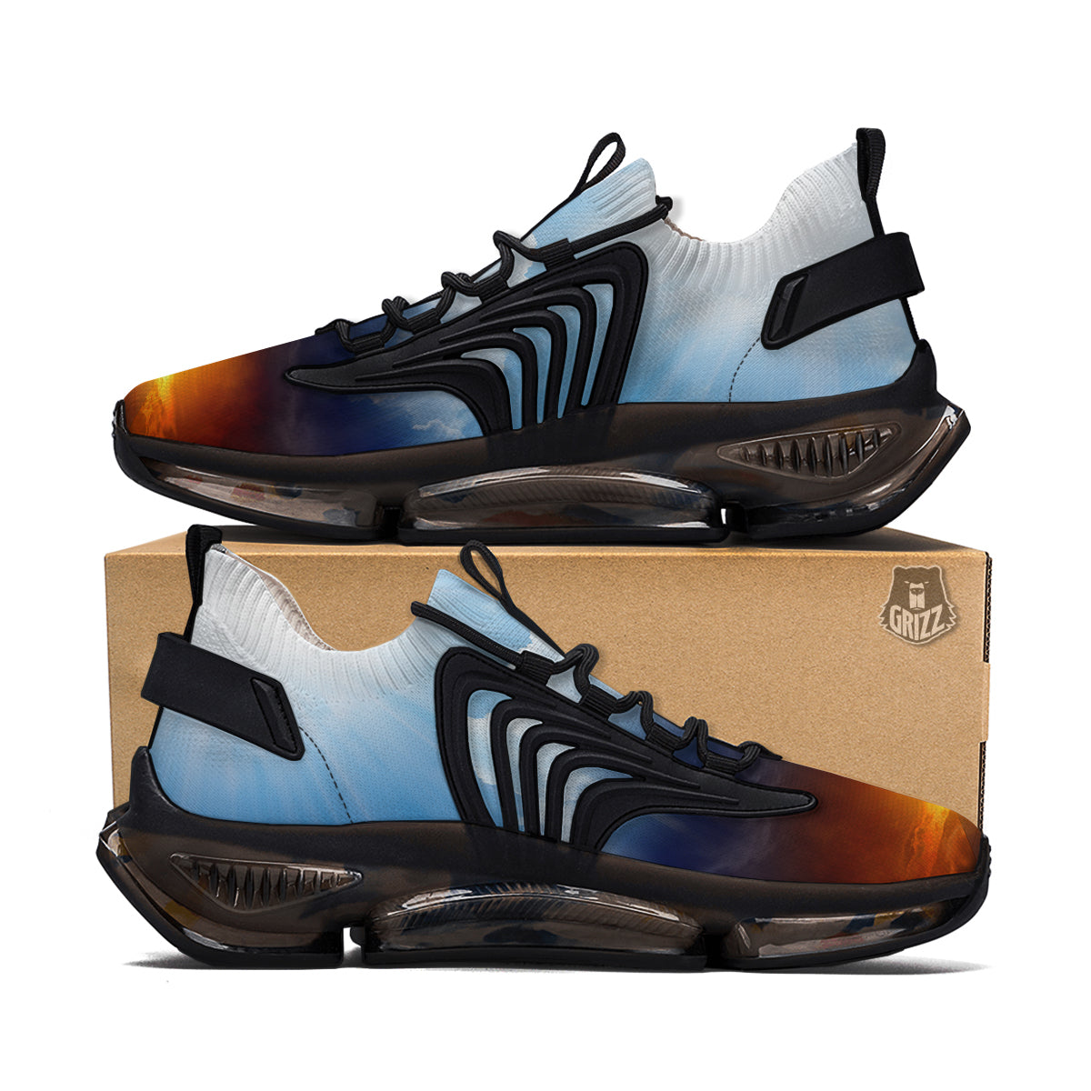 Heaven And Hell Print Black Gym Shoes-grizzshop
