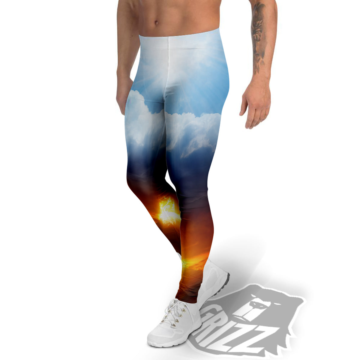 Heaven And Hell Print Men's Leggings-grizzshop