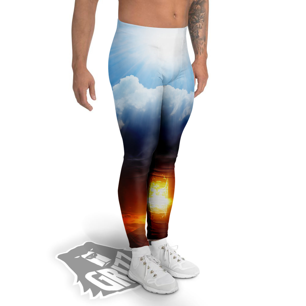 Heaven And Hell Print Men's Leggings-grizzshop