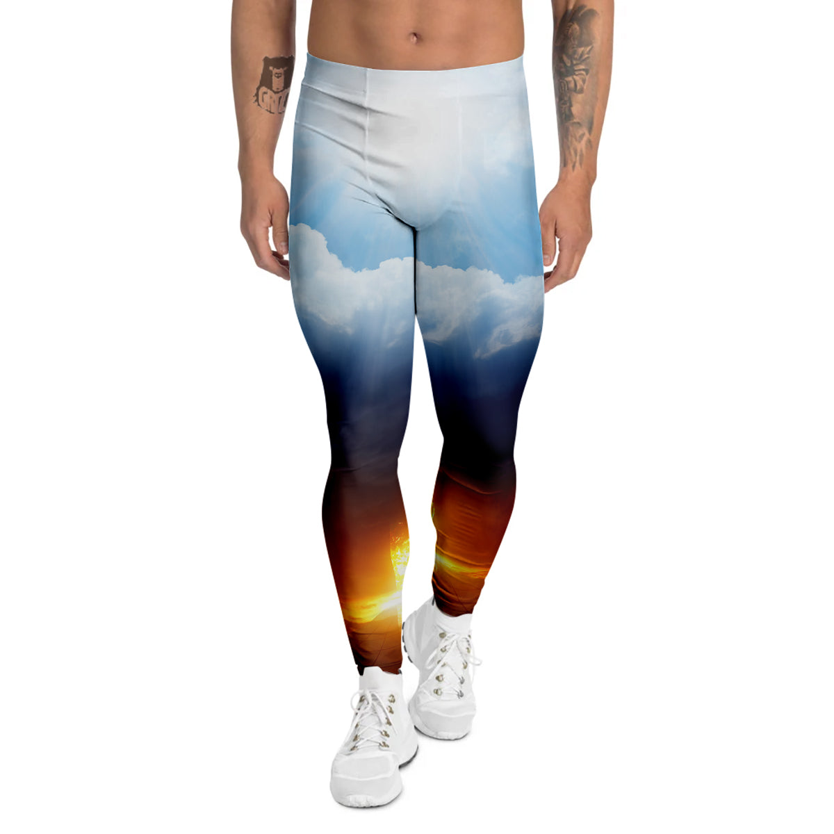 Heaven And Hell Print Men's Leggings-grizzshop