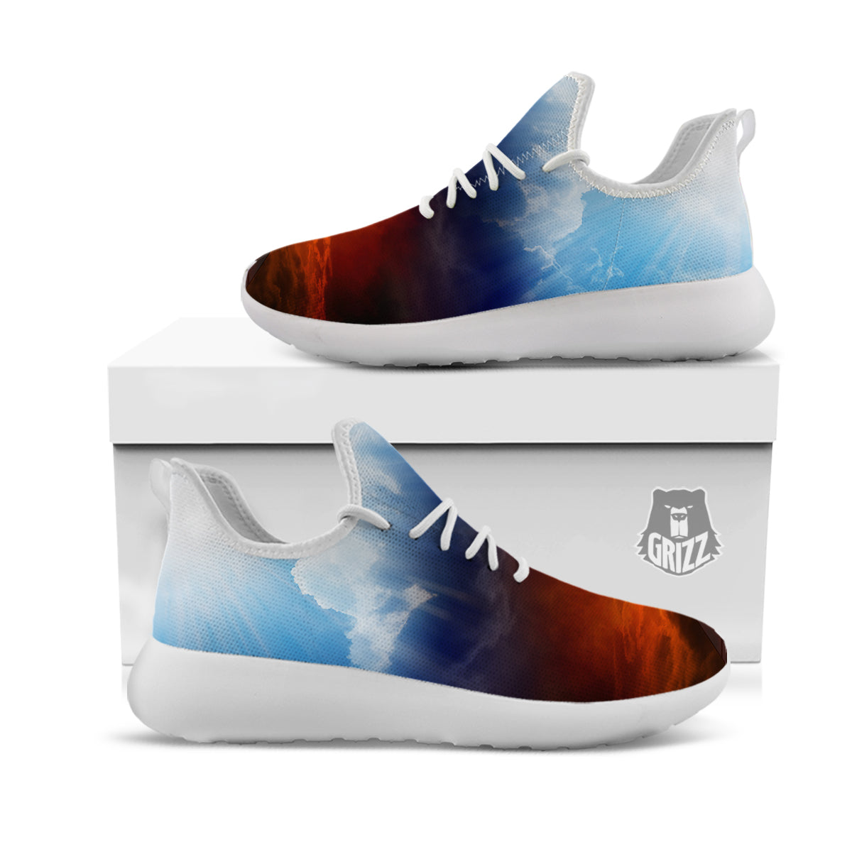 Heaven And Hell Print White Athletic Shoes-grizzshop